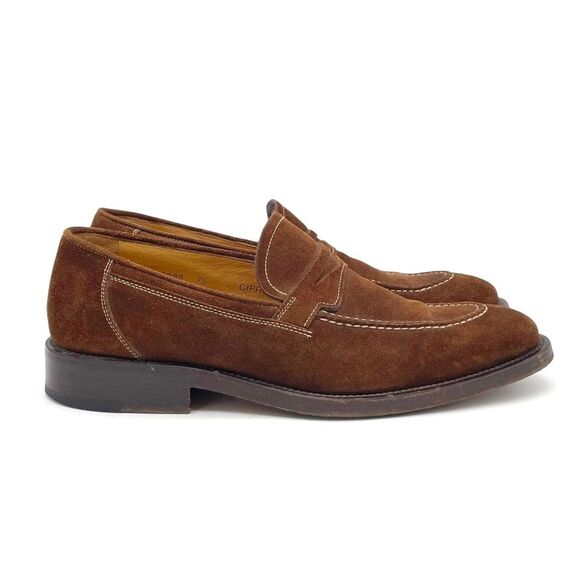 Bruno Magli Cipro Brown Suede Penny Loafers Mens Sz 7.5 Italy Classic Dress Shoe main image 4
